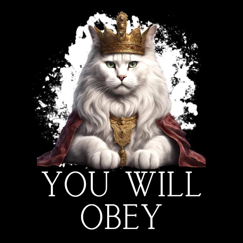 Funny king cat with a crown