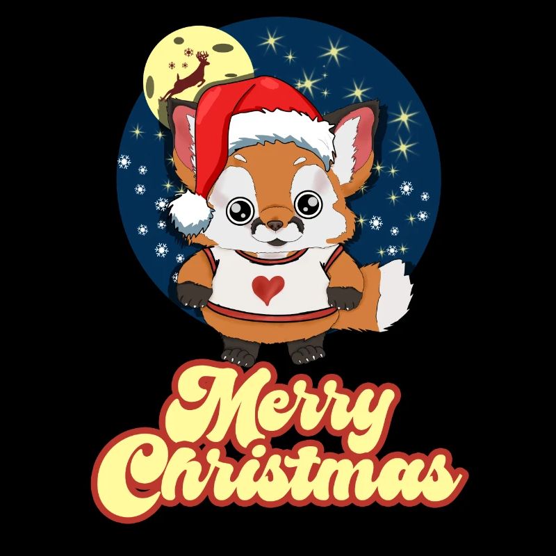 Weihnachtsfuchs im Sternenhimmel - Merry Christmas