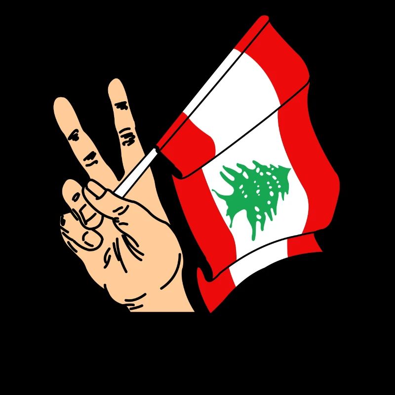 Flagge Libanon Friedenszeichen Text LIBANON