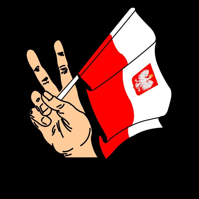 Flagge Polen Friedenszeichen Text POLEN