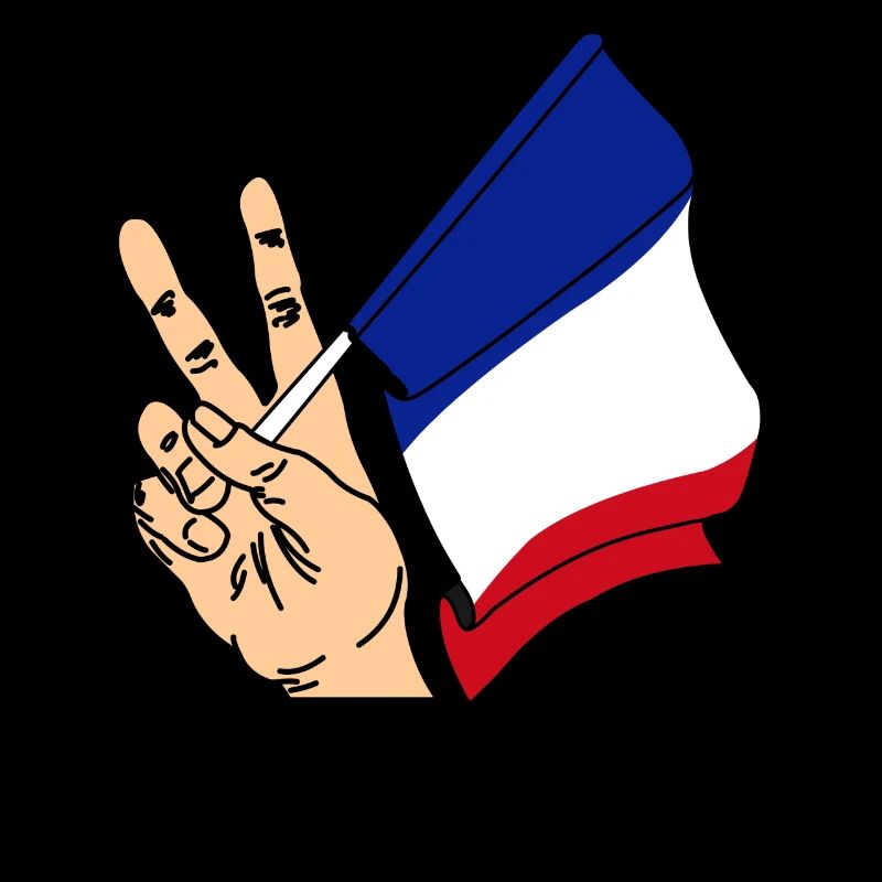 Flagge Frankreich Peace-Zeichen Text FRANKREICH