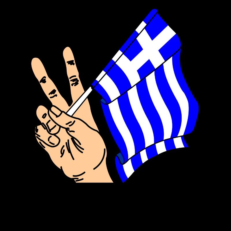 Flag Greece peace sign text GREECE