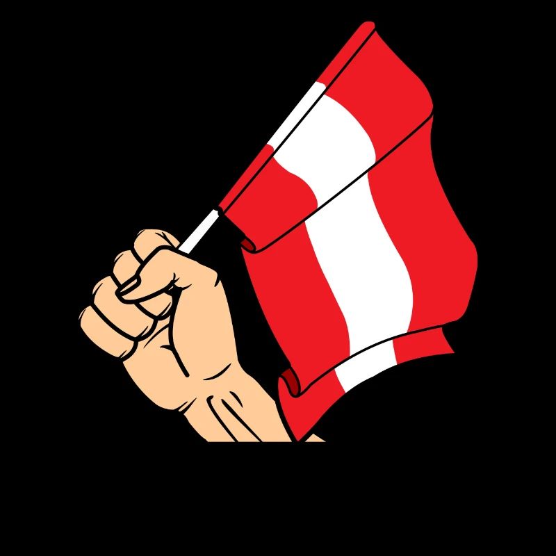 Flag Austria fist text AUSTRIA