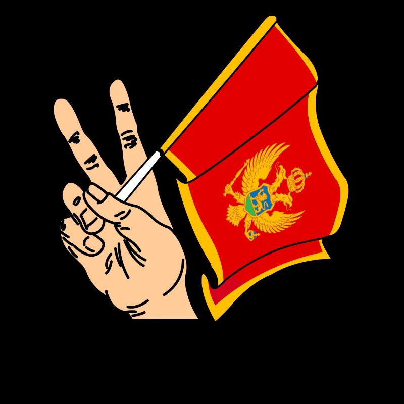 Flagge Montenegro Friedenszeichen Text MONTENEGRO