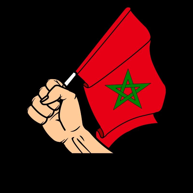 Flag Morocco fist text MOROCCO