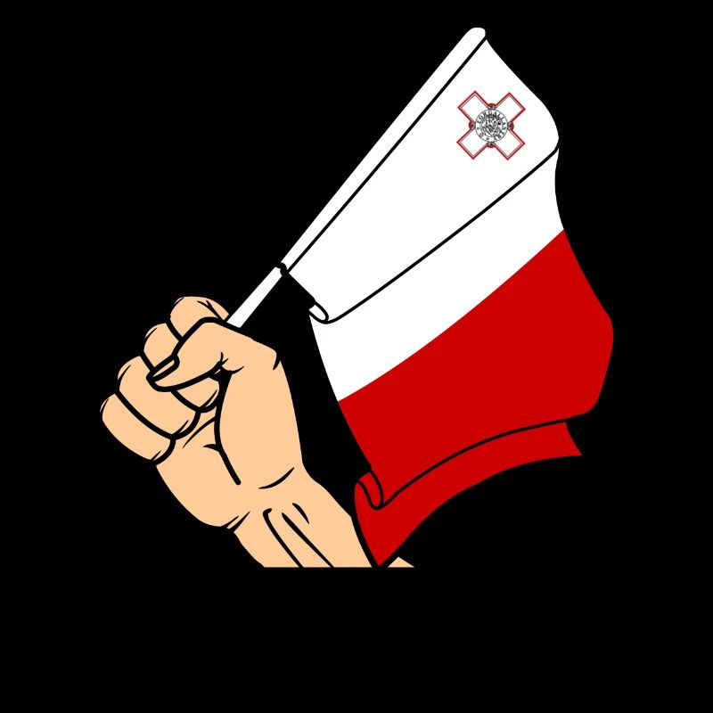 Drapeau Malte poing texte MALTE