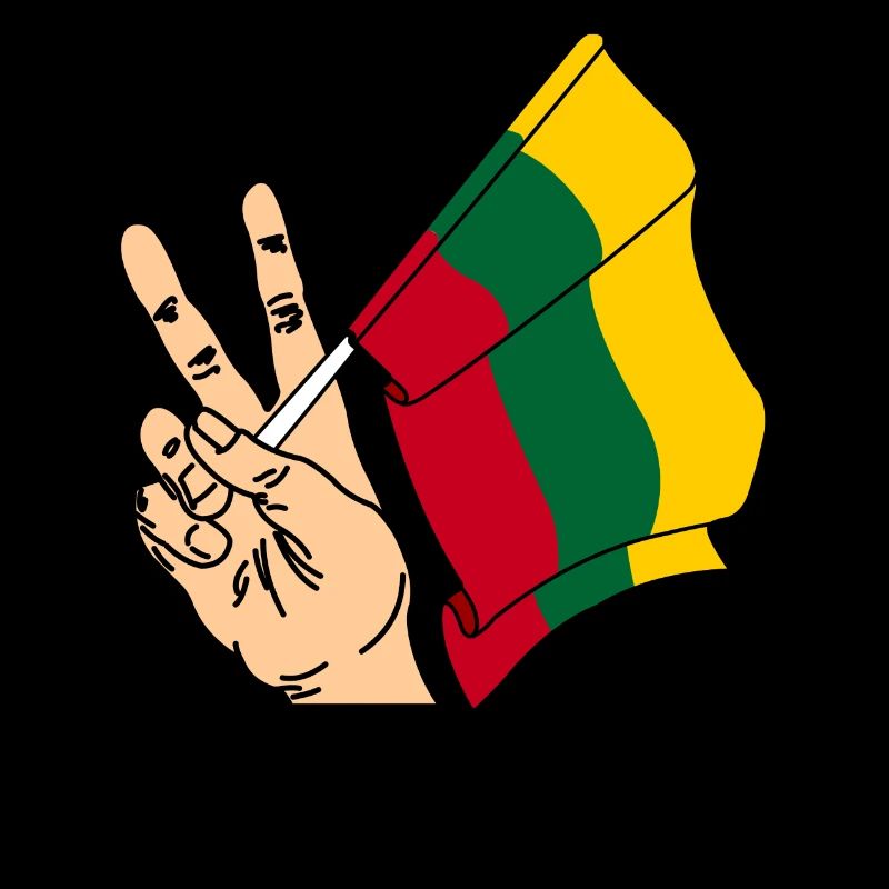 Flag Lithuania peace sign text LITHUANIA
