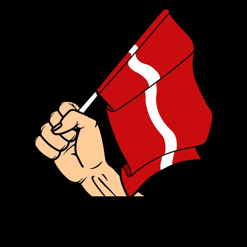 Drapeau Lettonie poing texte LETTONIE