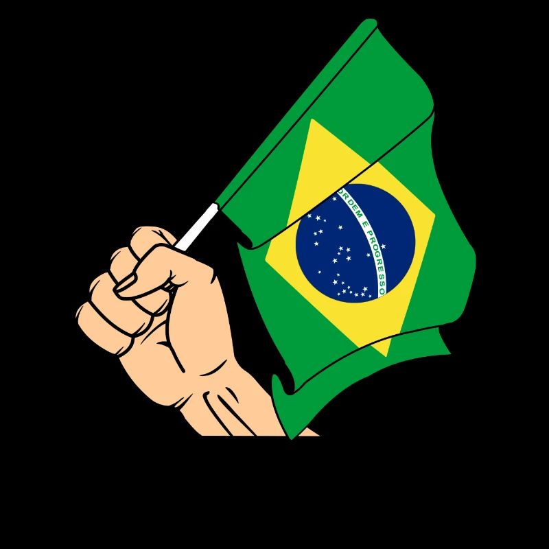 Drapeau du Brésil avec le poing 'BRAZIL'
