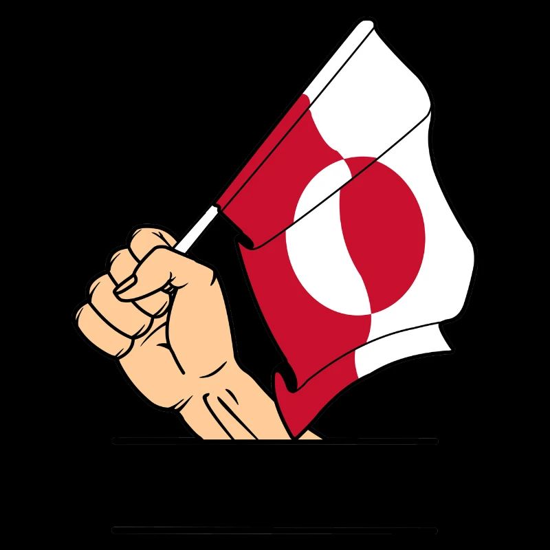Espace de texte du poing du drapeau du Groenland