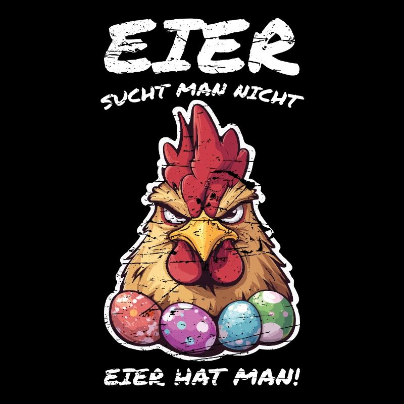 Eier sucht man nicht Eier hat man Hahn Ostern