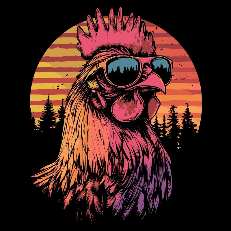 Rooster with sunglasses