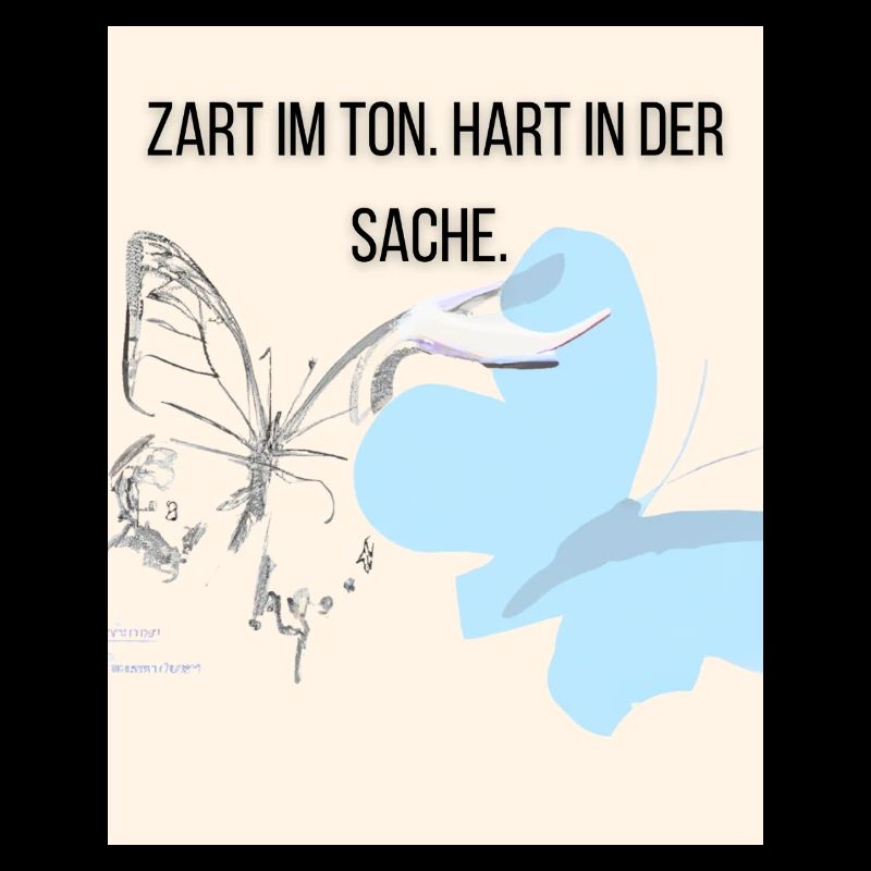 Gentle empathy with butterfly and stork