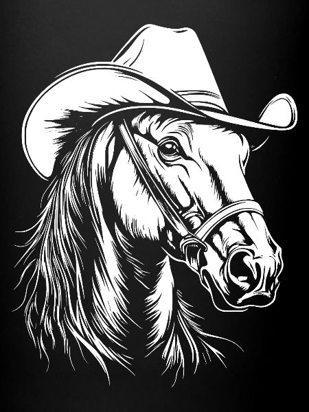 Cheval Cowboy Chapeau Western