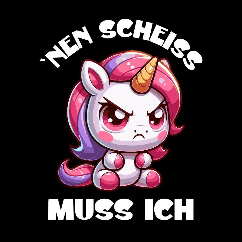 Wütendes Einhorn Chibi Motiv