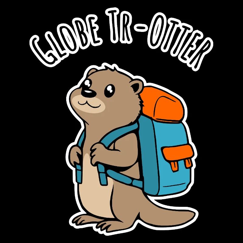 Ein Backpacker Otter auf Reisen ein Globe Tr-Otter