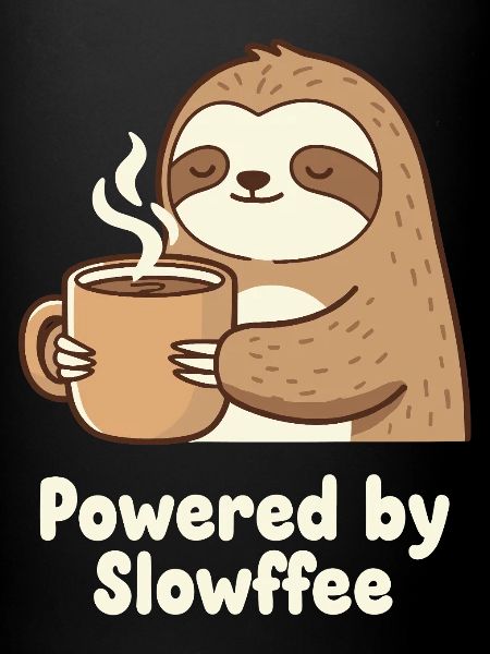 Sloth Coffee Power Illustration