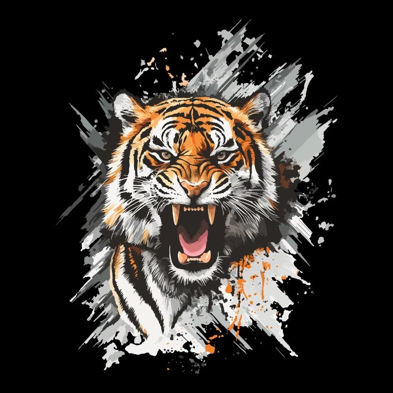 Tiger Head Predator Nature Wilderness Splash
