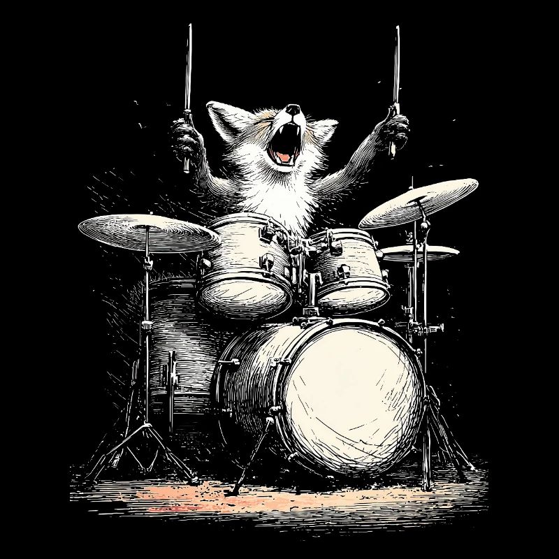 Fuchs Schlagzeug Drummer Musik Rock Wildtier