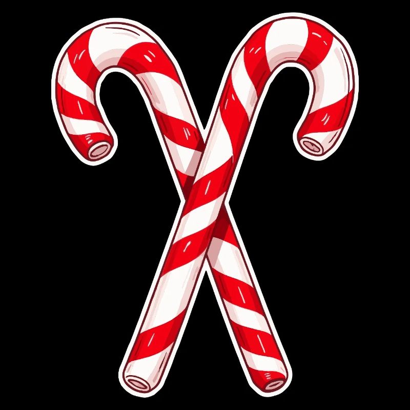 Crossed Candy Cane Duo
