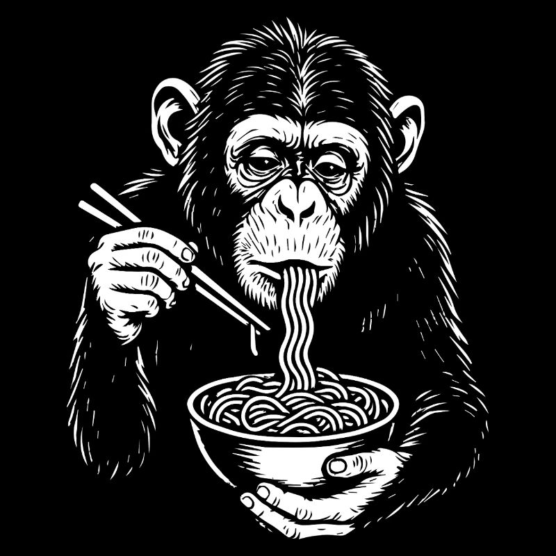 Chimpy Noodle Bowl Illustration