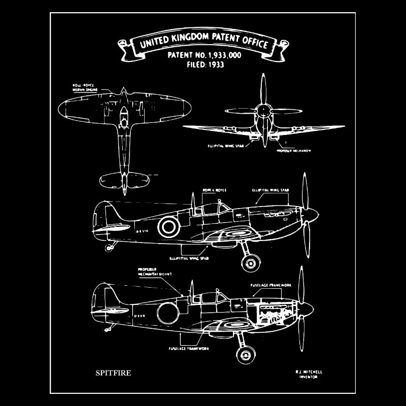 Avions anciens Spitfire Aviation Blueprint
