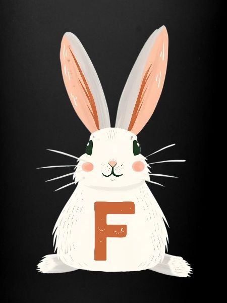 F Letter - Bunny - Customizable