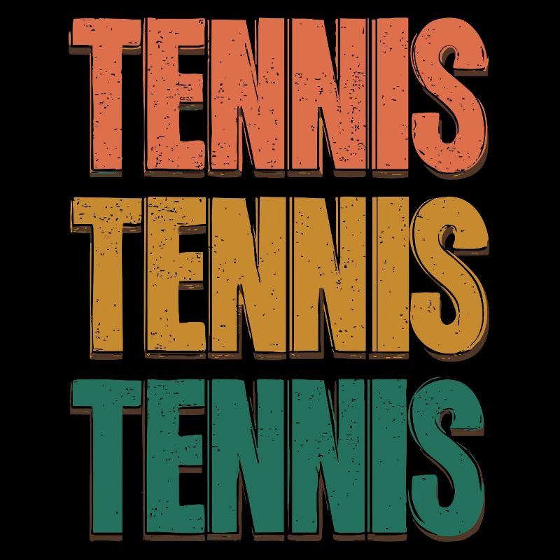 Tennis Three Color Gradient Letters