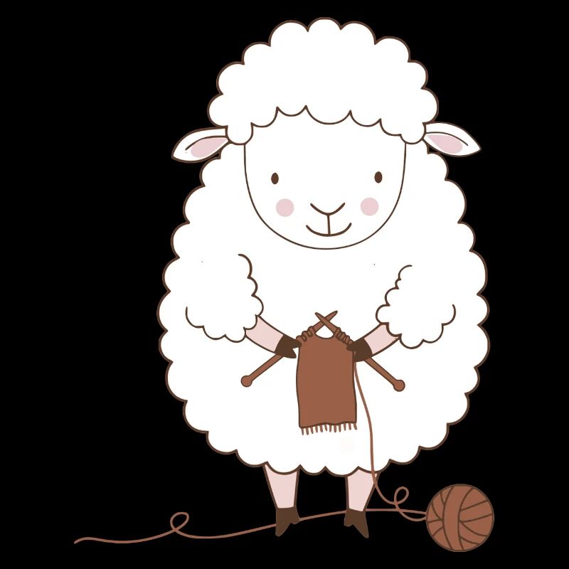 Sheep Knitter Wool and Needles