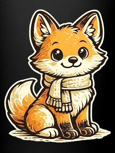 Warming fox with scarf