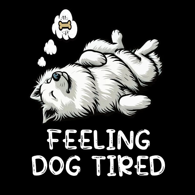 Chien blanc épuisé