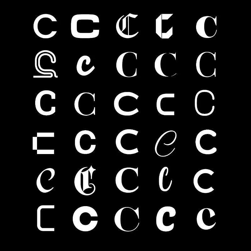 Typographie Ensemble de monogrammes de Glyphes C