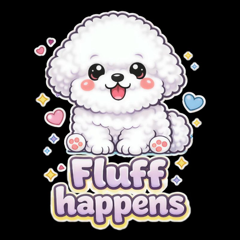 Le fluff arrive – design de chien kawaii Bichon