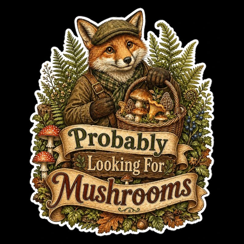 Probably Looking For Mushrooms Fox