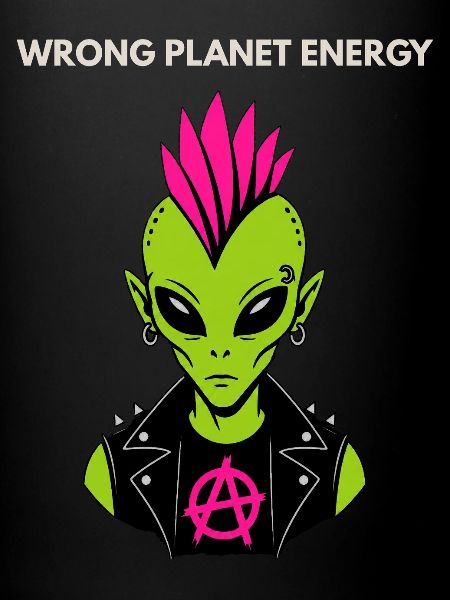 Punk extraterrestre avec symbole d’anarchie