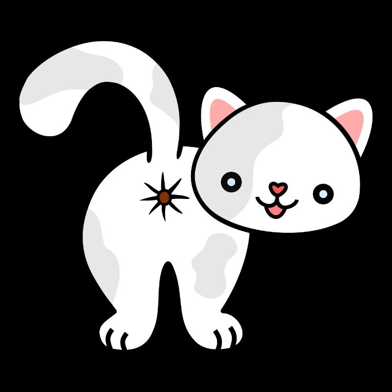 Kitten from behind, asshole, cat, kitten, ass