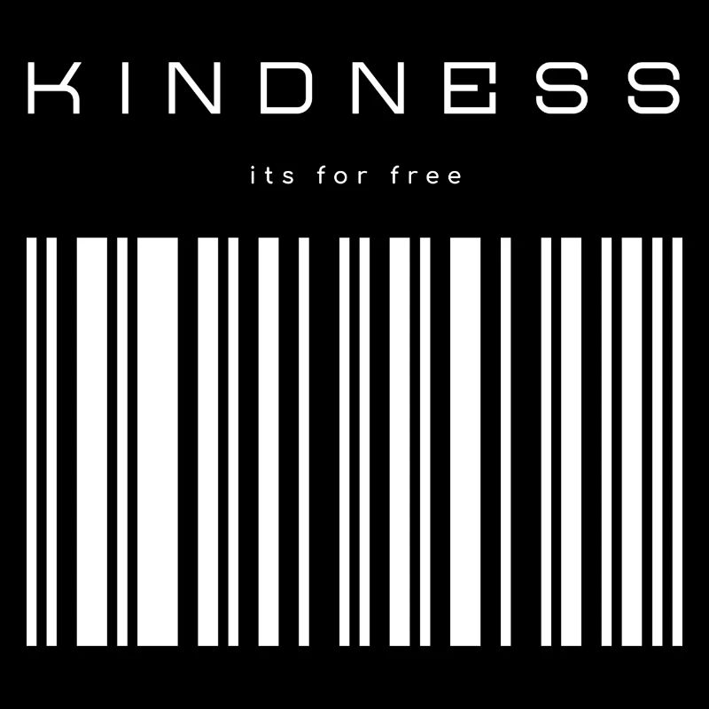 Kindness its for free barcode statement logo