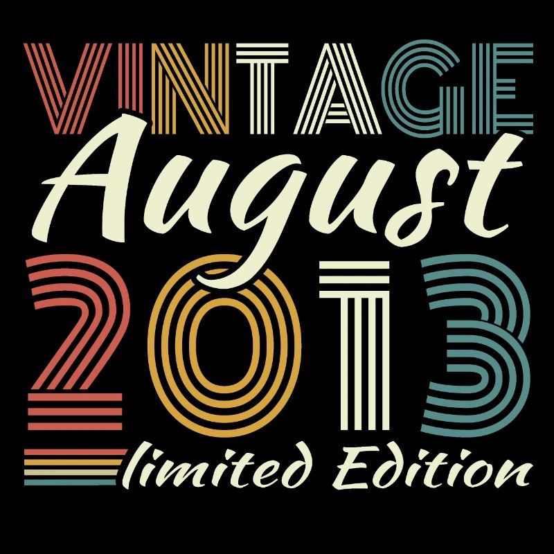 August 2013 Vintage Retro Birthday Gift