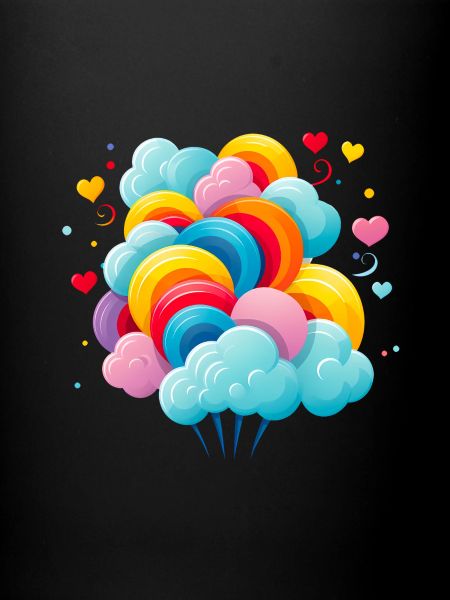 bunte Zuckerwatte Wolken