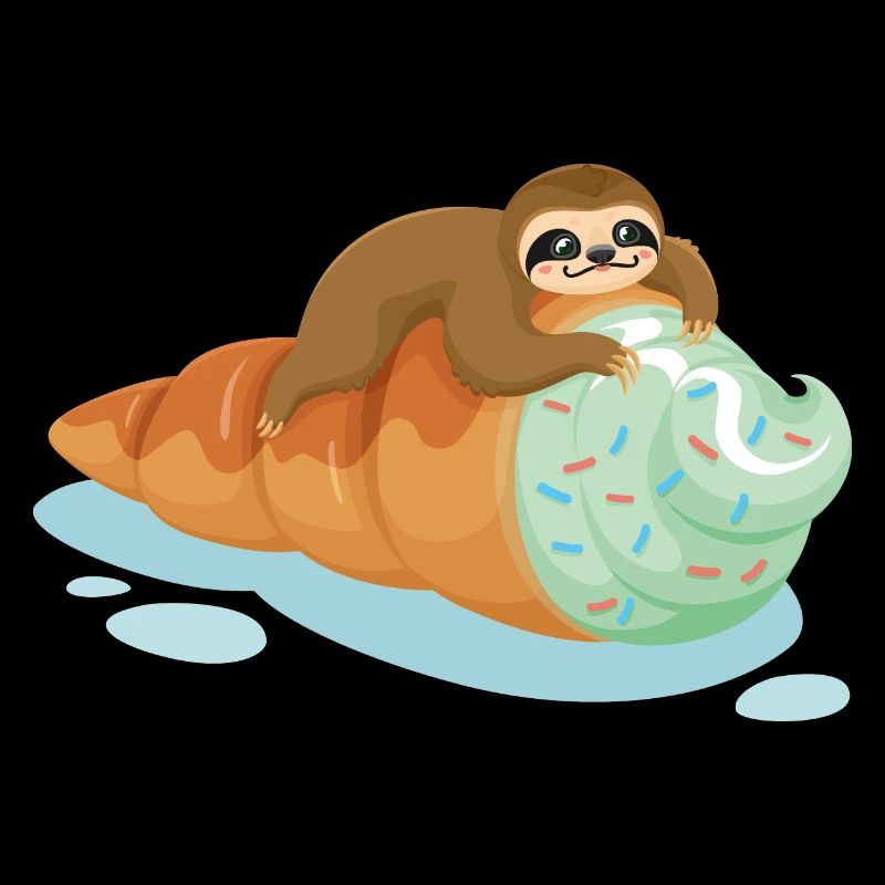 Süßer Sloth auf Eis Faultier Chillen Geschenk