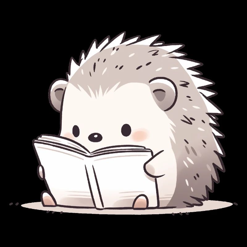 Liebevoll gestalteter Igel, der liest