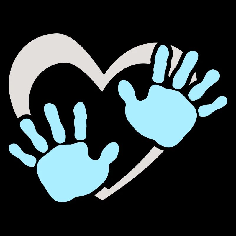 Empreinte de main de cœur de bébé