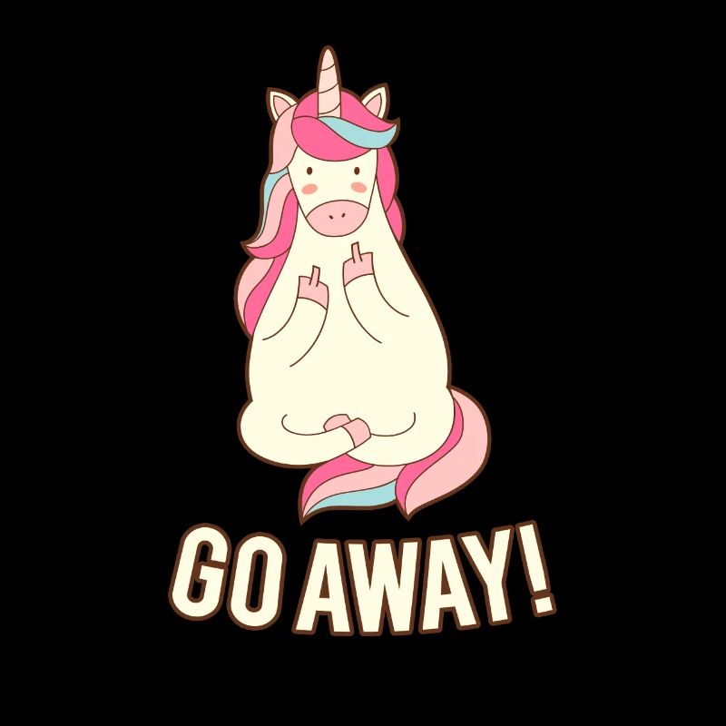 Unicorn Einhorn Geh Weg Mittelfinger Lustig