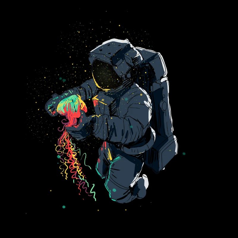 Astronaut with jellyfish
