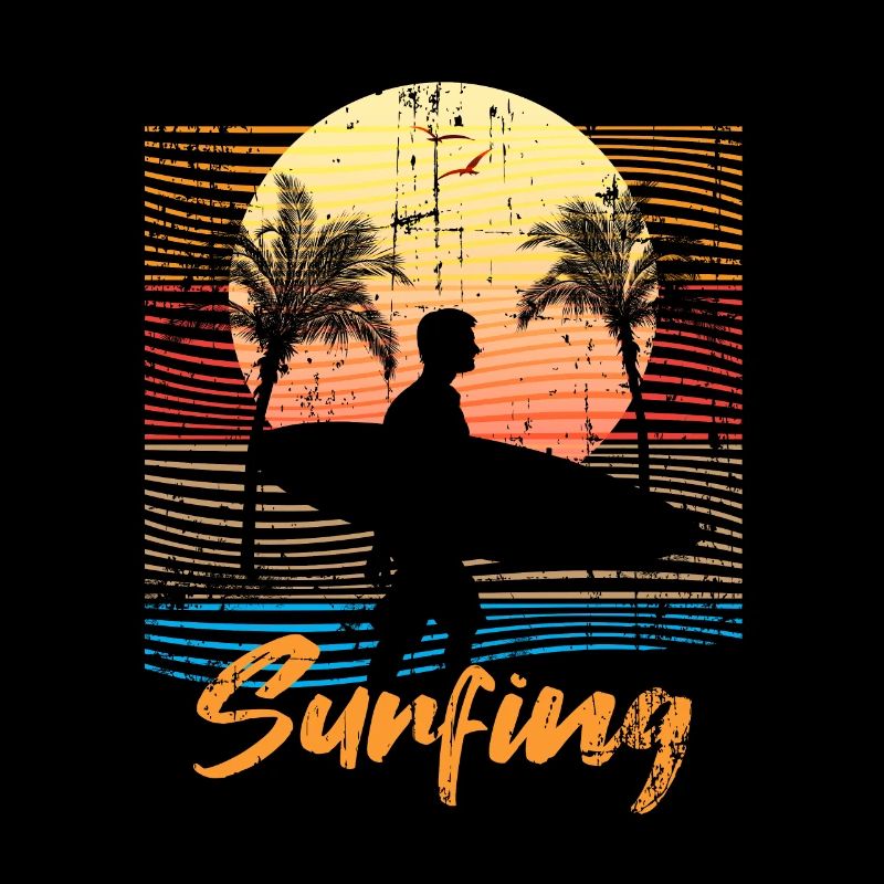Sommer Palmen Surfen Urlaub