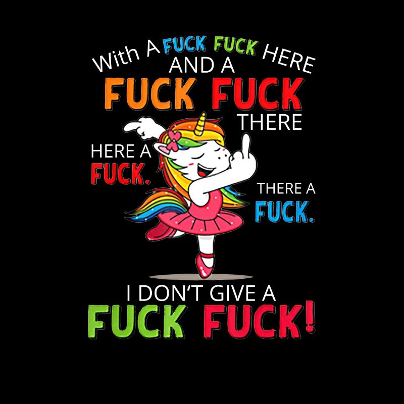 Dancing unicorn with middle finger design