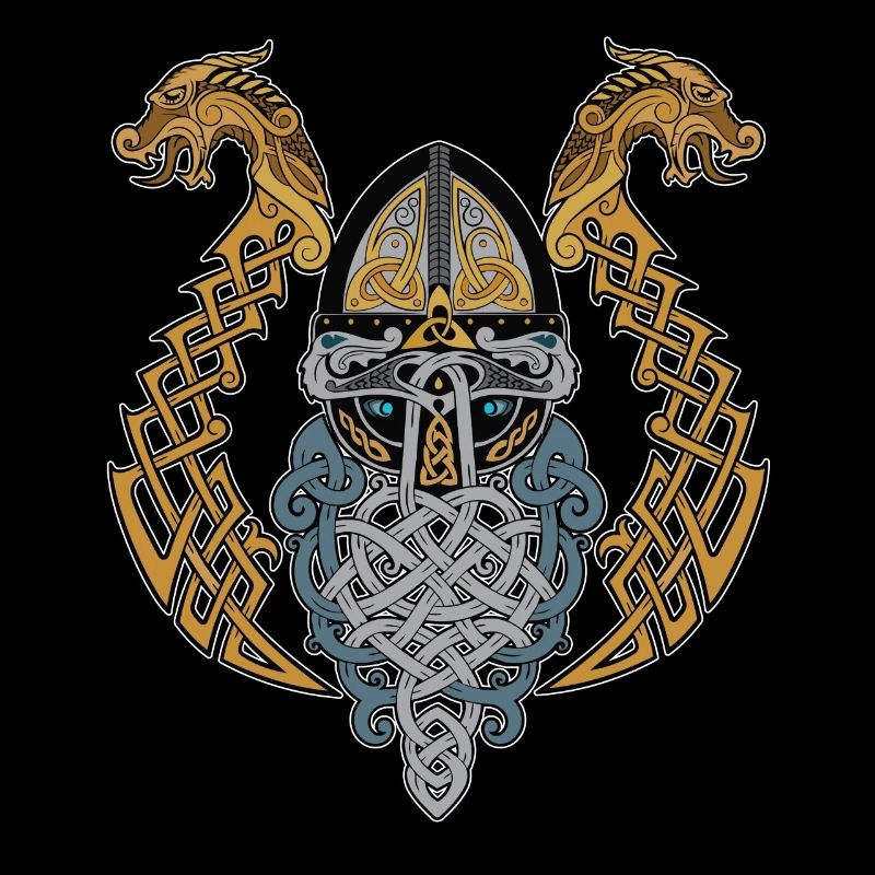 Viking Helmet Dragon Valknut Dragon