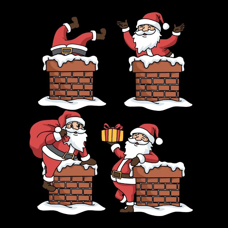 Père Noël chemise cheminée noël
