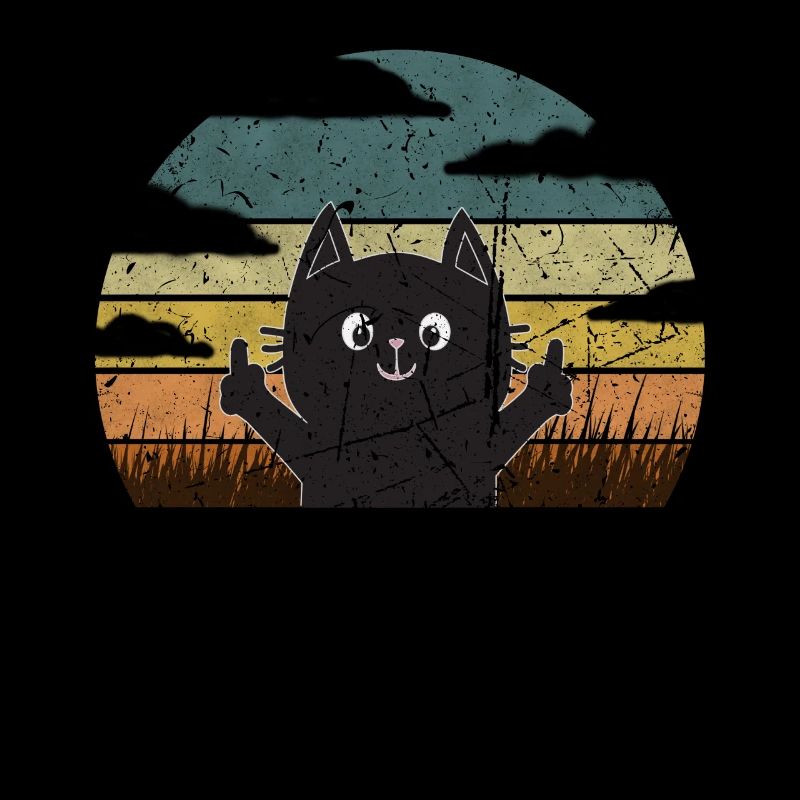 Chat drôle de doigt du milieu vintage