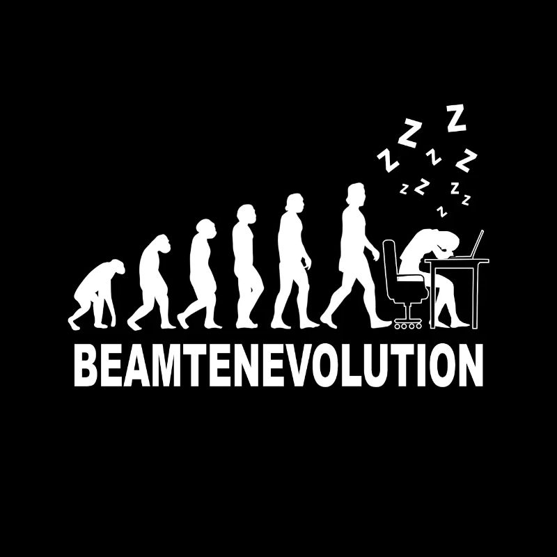 Evolution schlafen am Arbeitsplatz Beamter